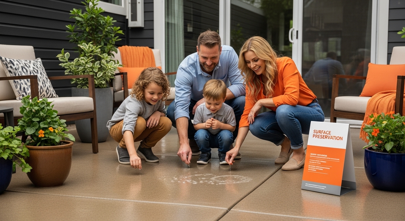 sealed concrete patio family