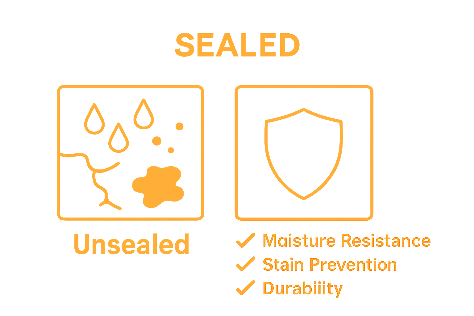 Visual comparison of sealed and unsealed concrete benefits
