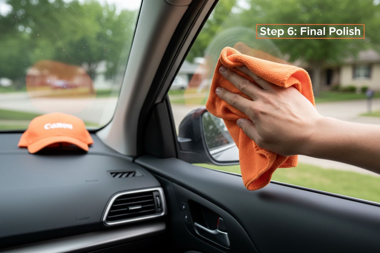 car window final polish cleaning