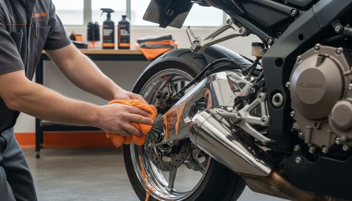 motorcycle wheel cleaning