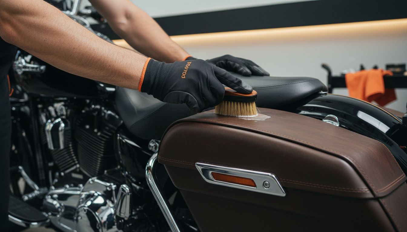 motorcycle leather detailing