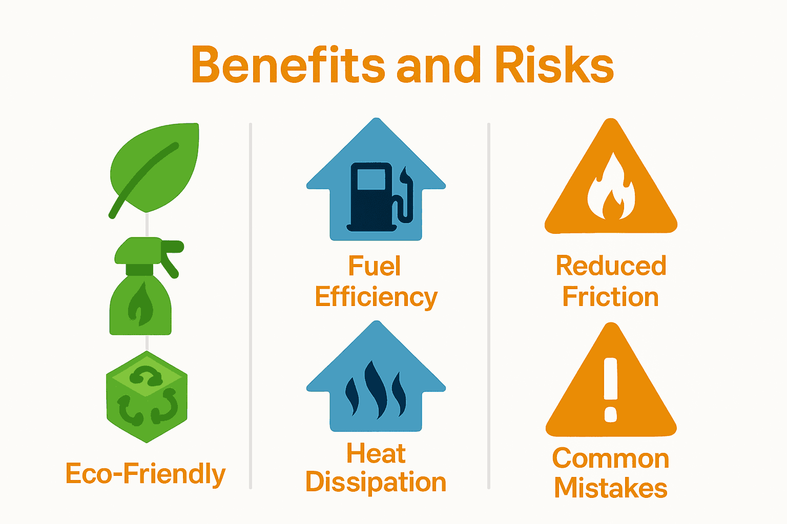 Motorcycle engine cleaning infographic showing methods, benefits, and risks.