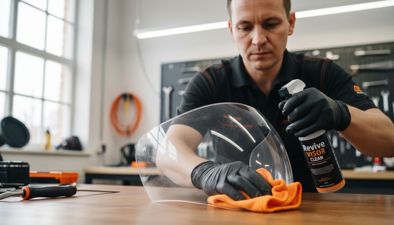 cleaning motorcycle visor