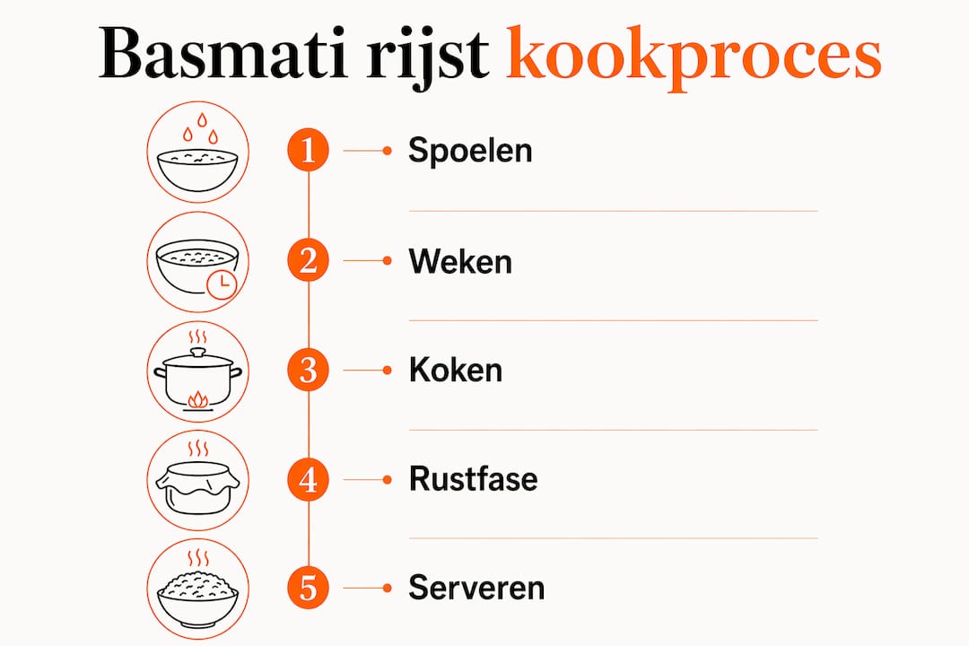 Handige infographic: zo kook je basmatirijst stap voor stap