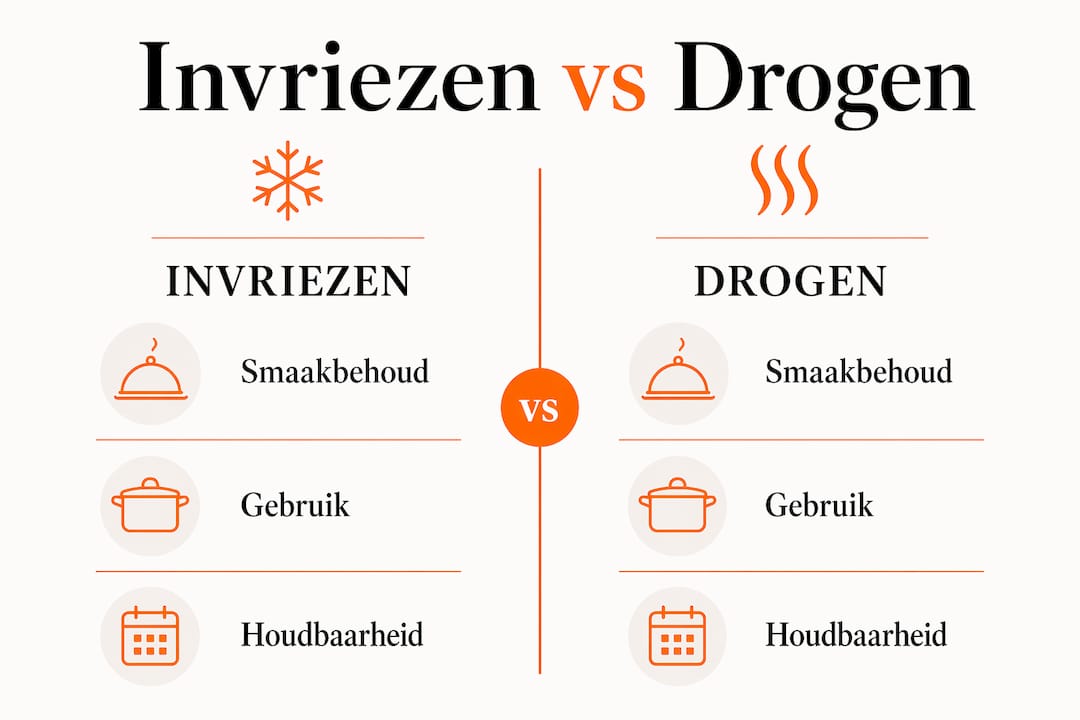 Infographic: Koriander bewaren – wat is beter, invriezen of drogen?