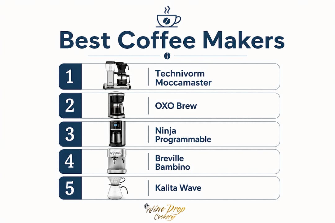 Infographic ranking best coffee makers by type