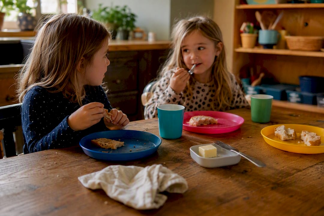 Casual kids' table setting with plastic plates and cups