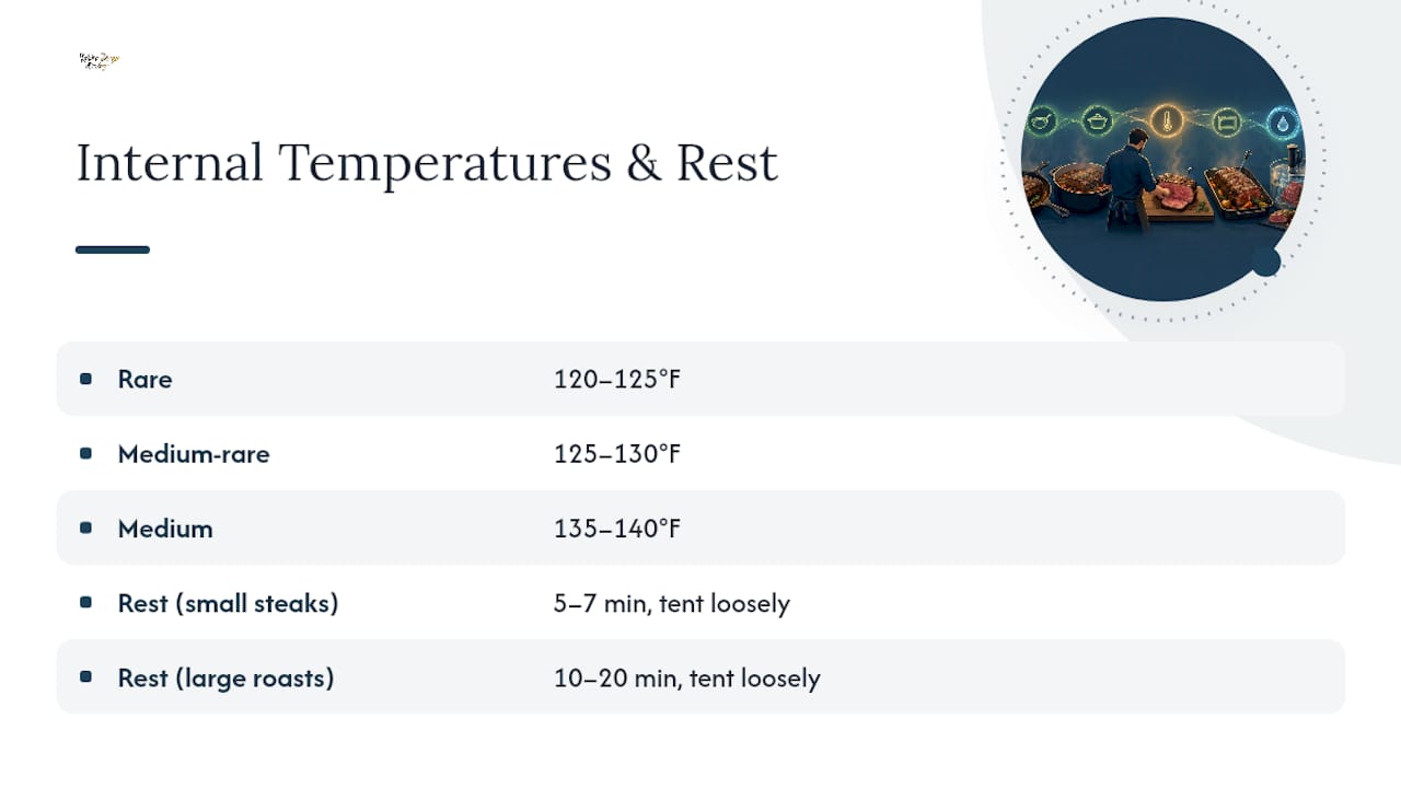 What Internal Temperature Should Beef Be Cooked To? — overview diagram