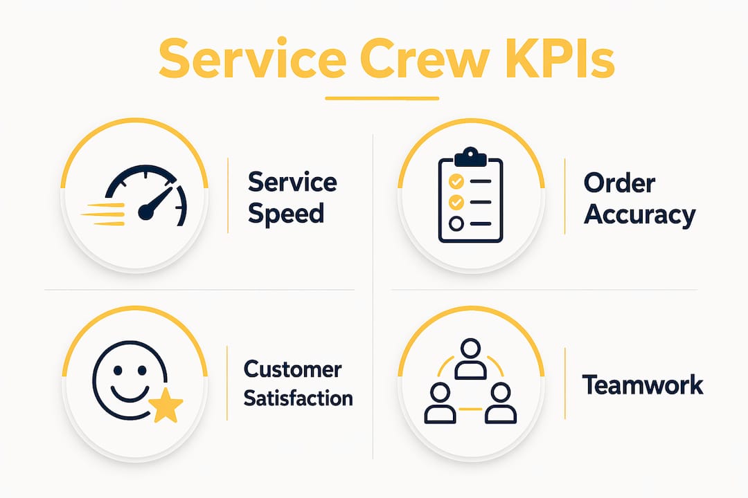 Infographic showing key performance indicators for service crew