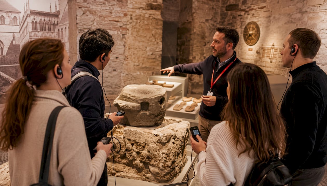 Tour group guided visit underground museum