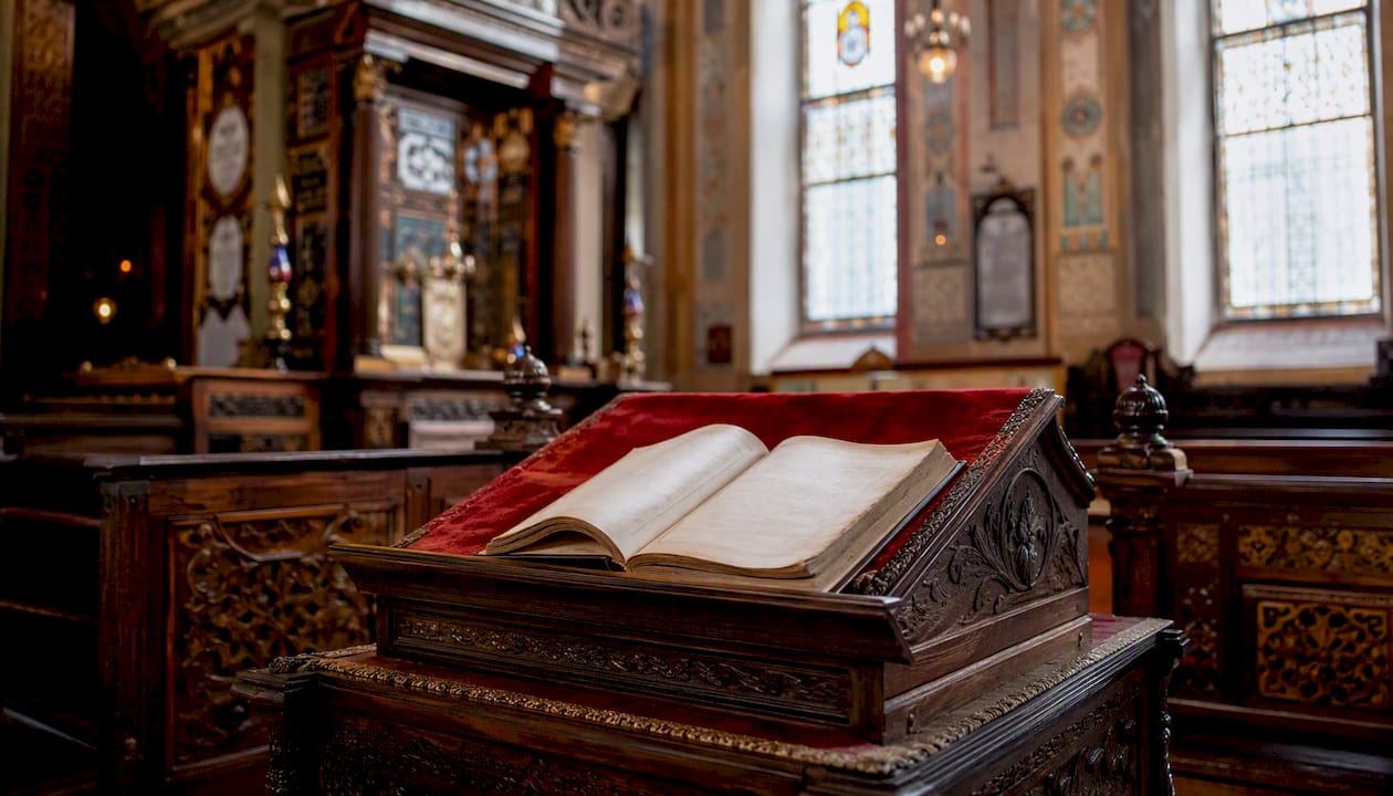 Interior detail of active Remuh Synagogue