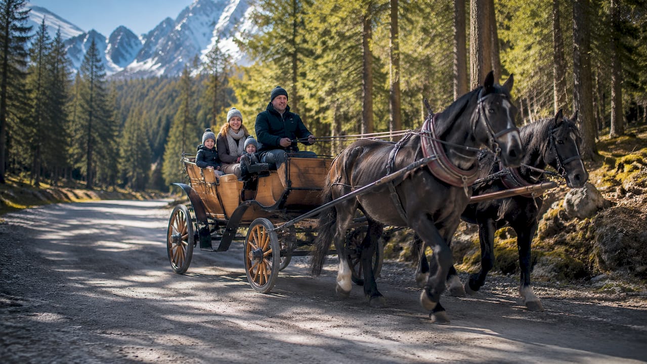 Family carriage approach to Morskie Oko