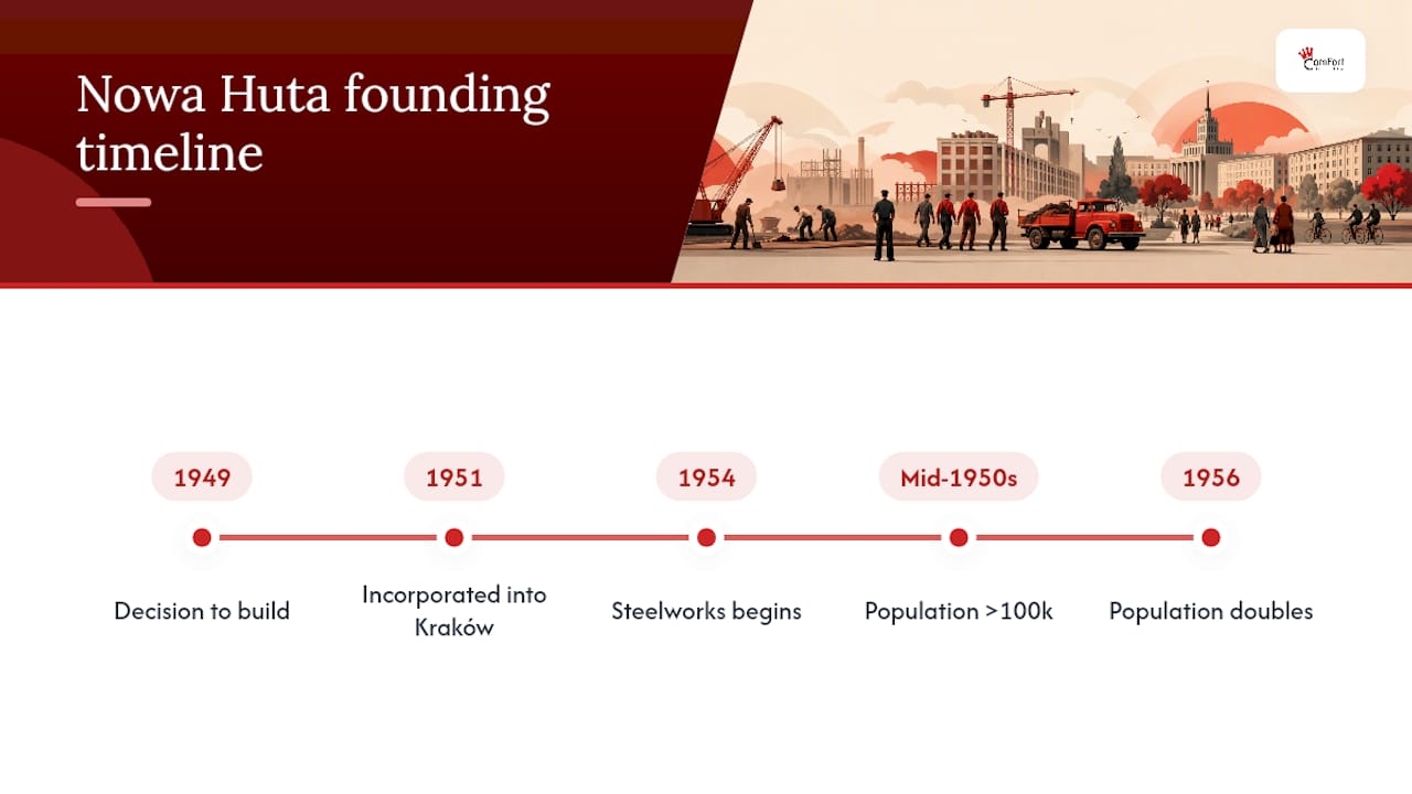 Timeline of Nowa Huta development