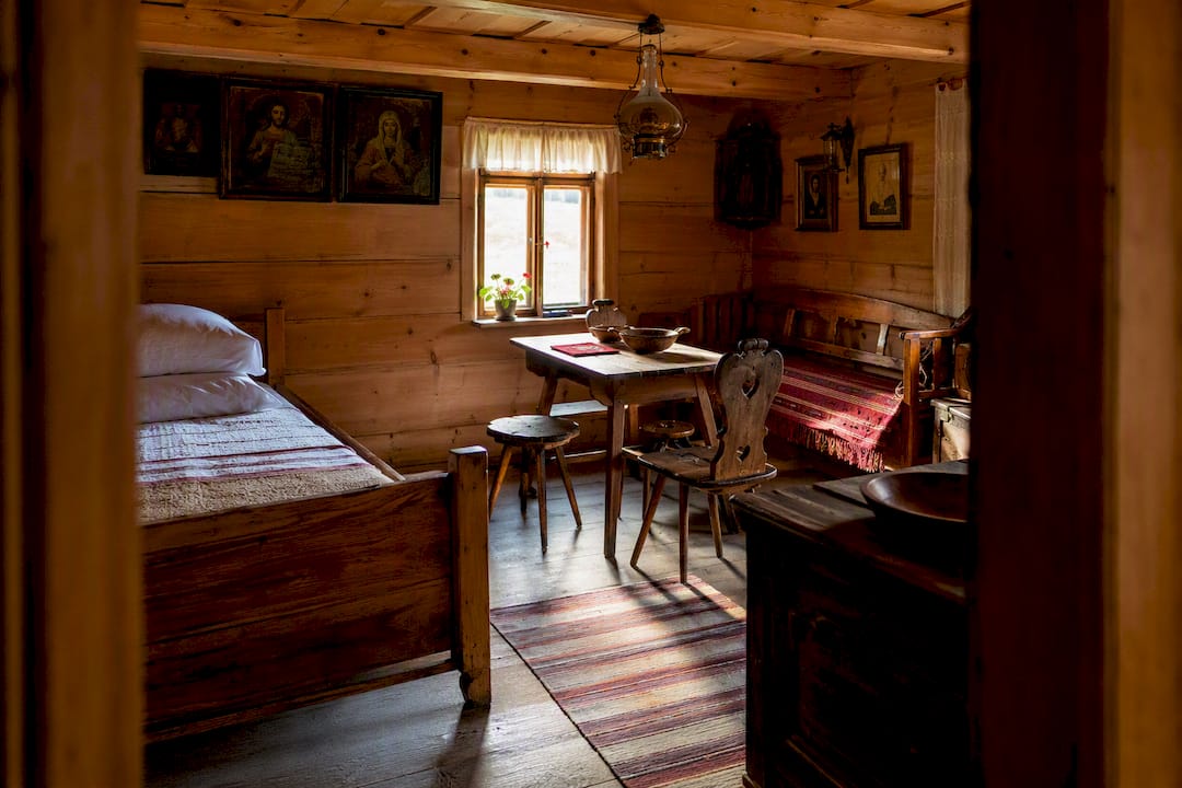 Preserved interior of Bafia Cottage museum
