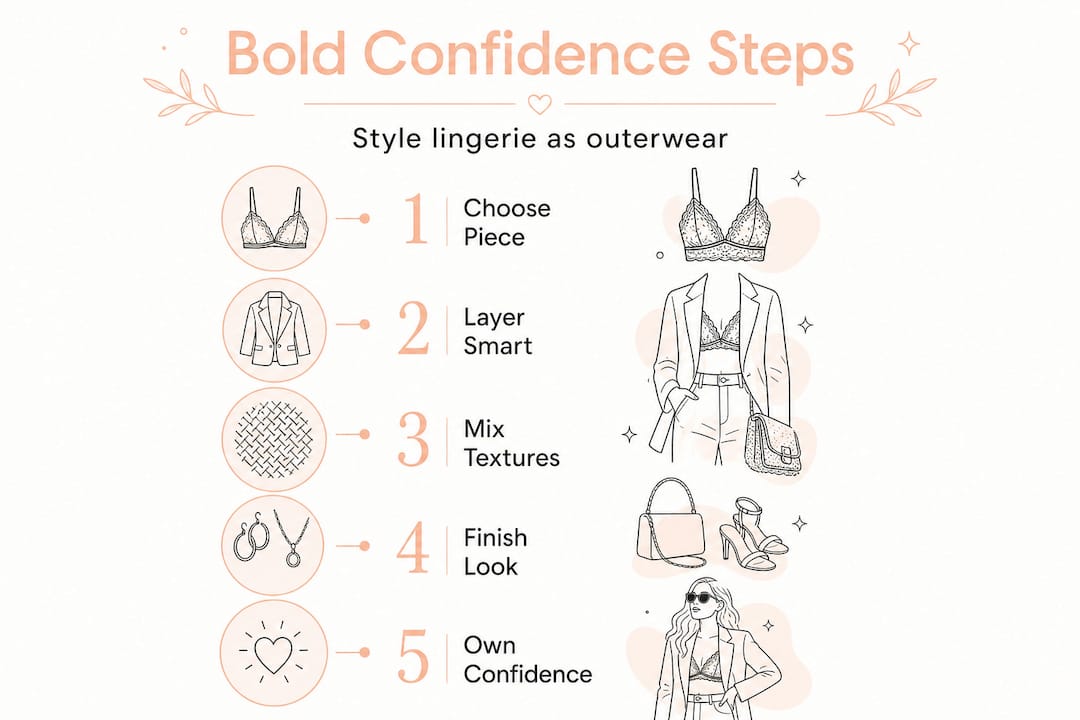 Infographic: steps for styling lingerie as outerwear