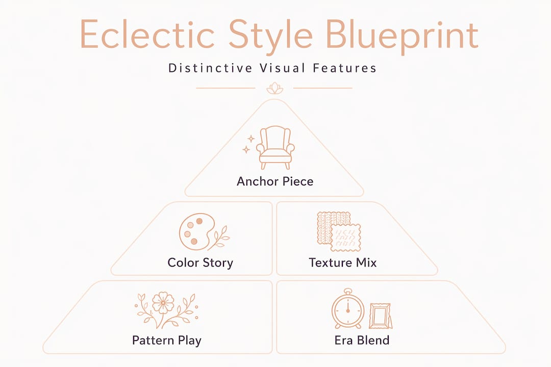 Hierarchy infographic showing eclectic fashion features