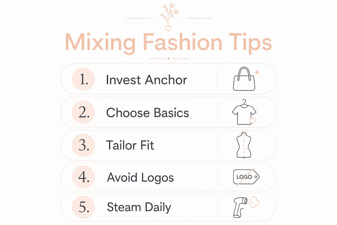 Infographic outlining key styling tips to blend fashion