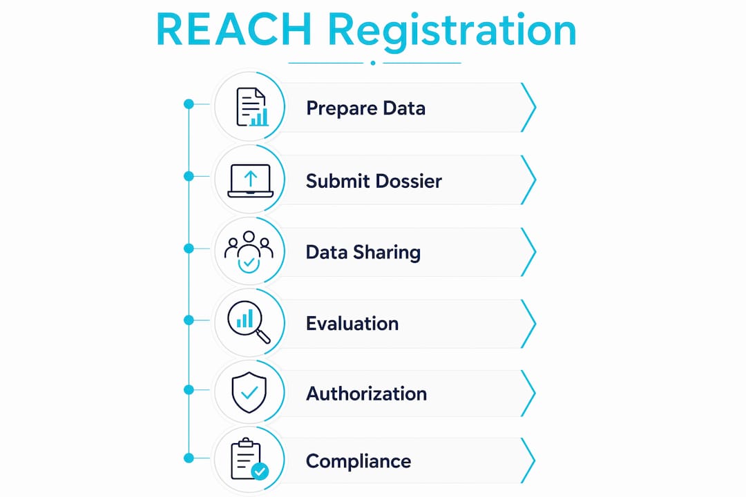 Infographic outlining REACH registration steps