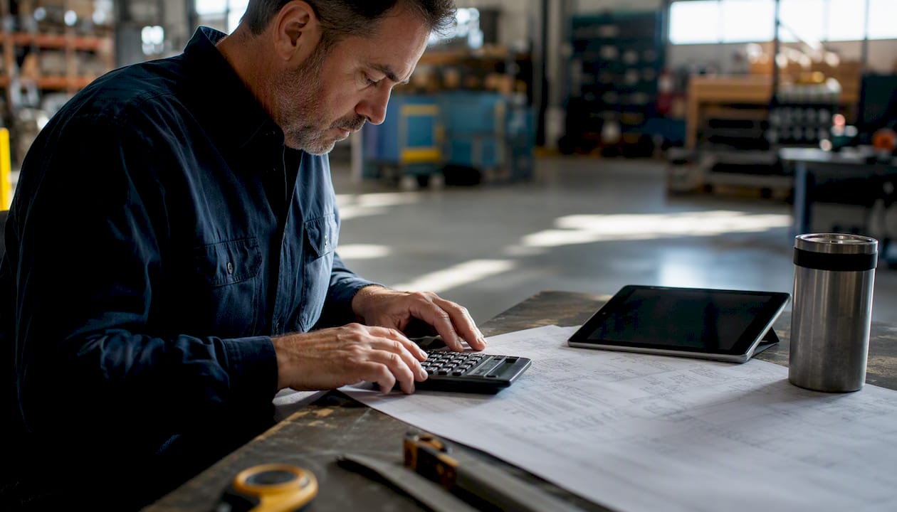 Contractor calculating cost-plus pricing