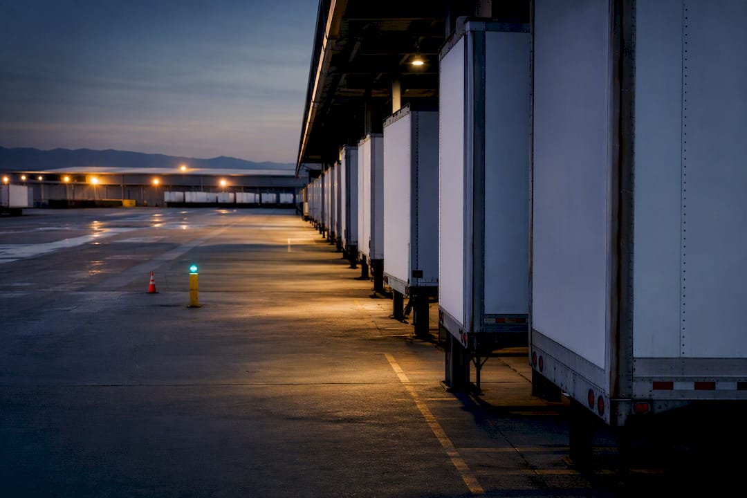 Anonymous linehaul trailers staged at terminal