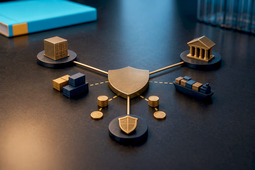 Three-party customs bond relationship illustration