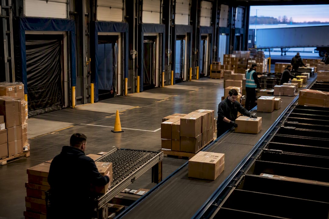 Cross-dock terminal rerouting freight during disruption