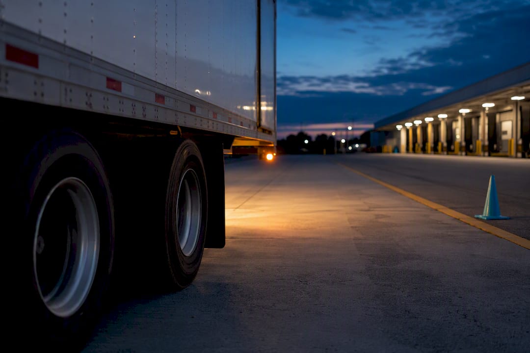 Anonymous linehaul trailer at terminal