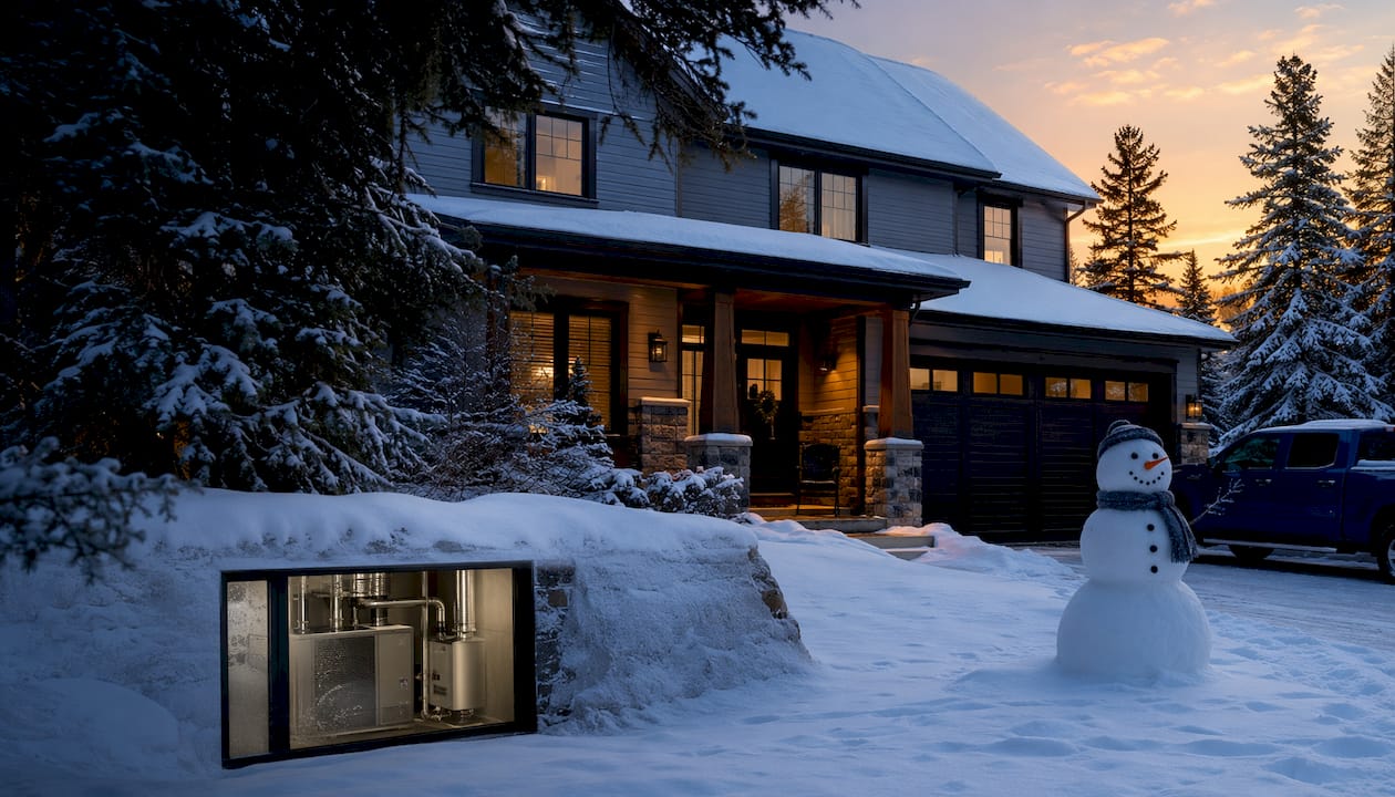 Ontario home exterior in winter highlighting ventilation