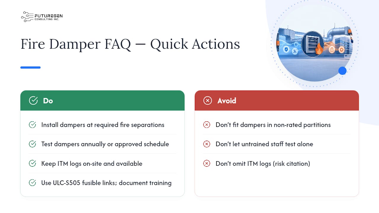 Frequently Asked Questions About Fire Damper Requirements in Ontario — overview diagram