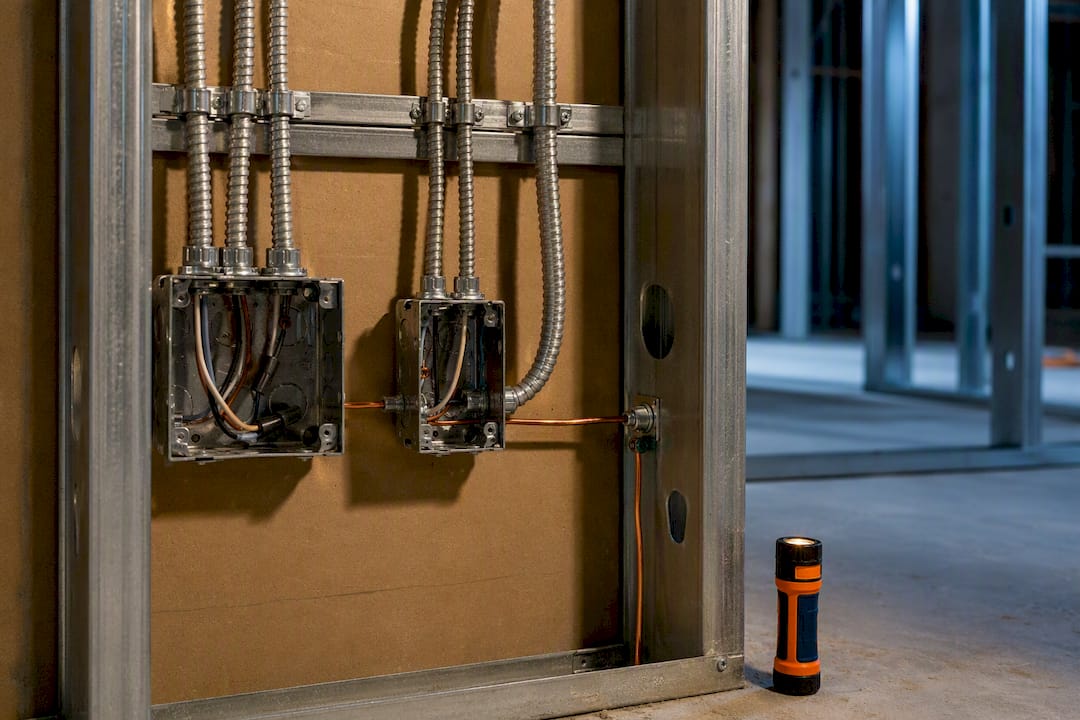Electrical conduit and grounding rough-in