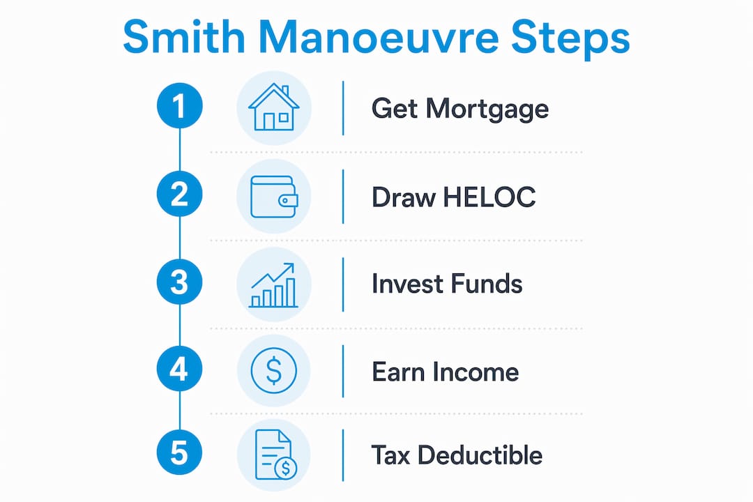 Infographic outlining Smith Manoeuvre step-by-step process
