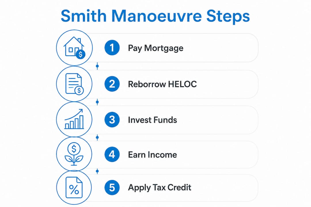 Infographic showing Smith Manoeuvre step-by-step process