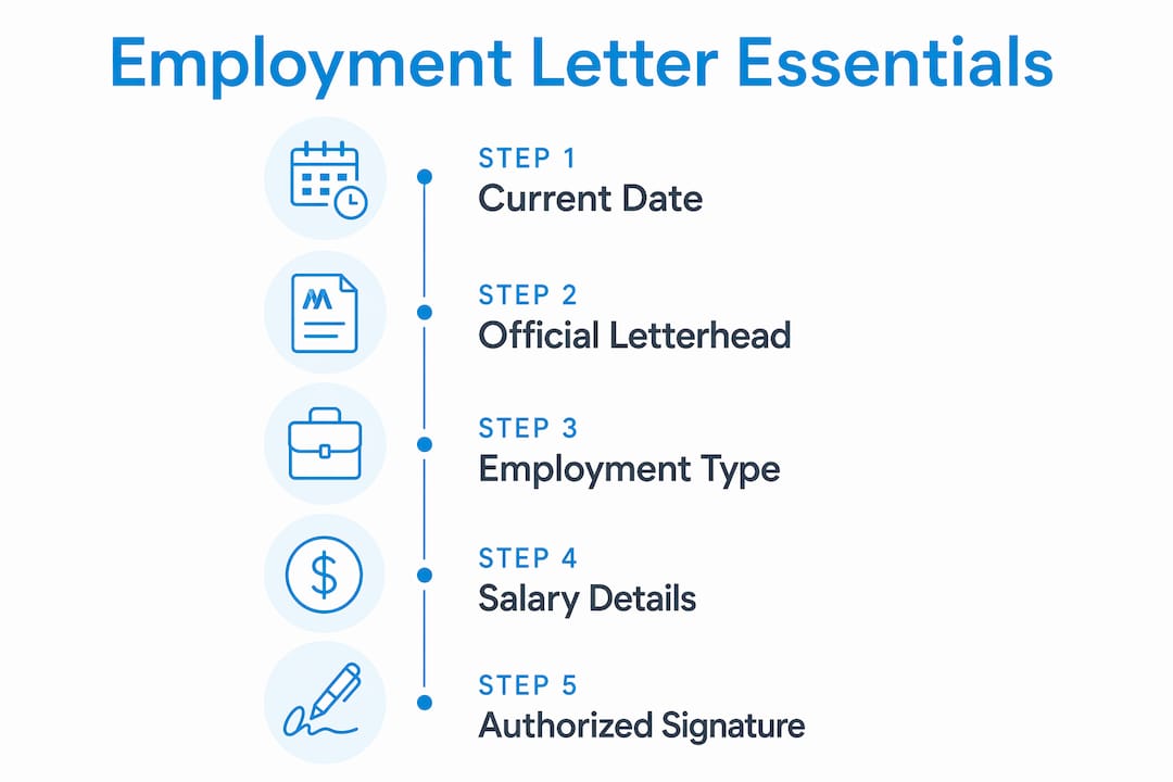 Infographic showing employment letter key steps