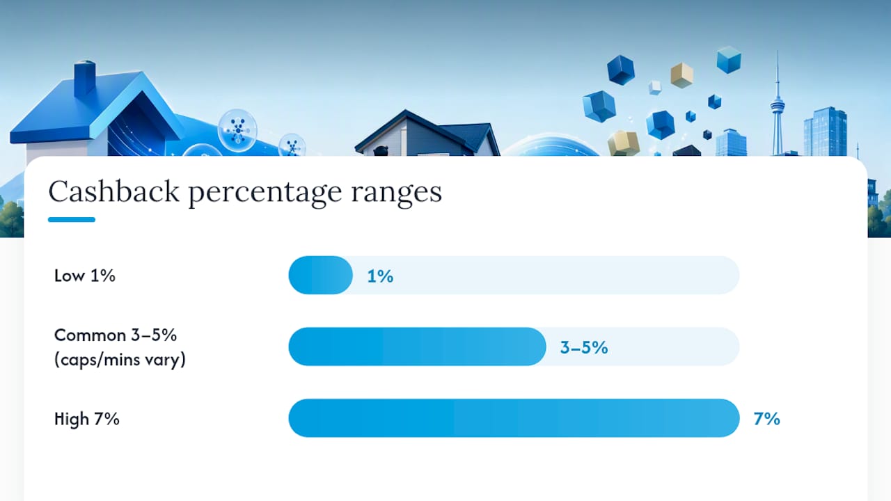 Diagram of cashback percentage ranges and lender caps