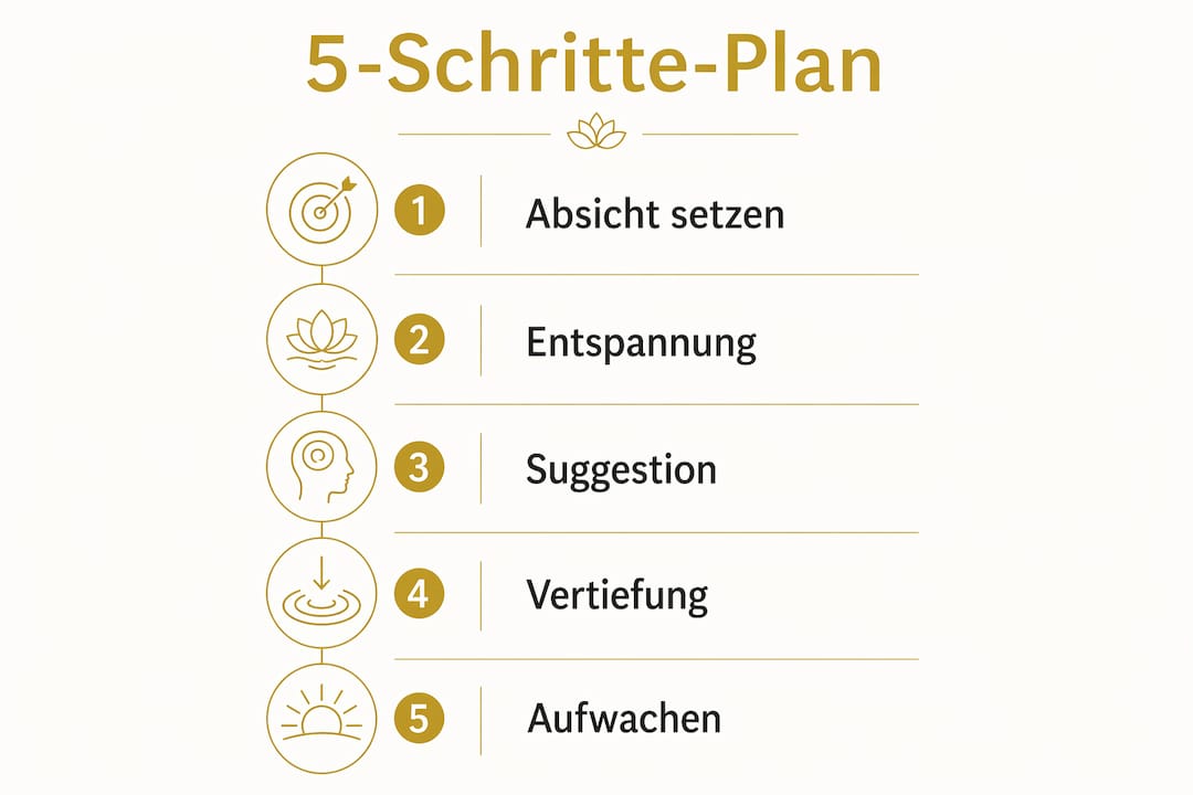 Grafik: In 5 Schritten zur erfolgreichen Selbsthypnose