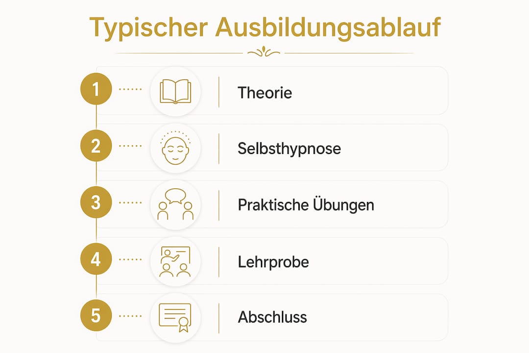 Grafische Übersicht: So läuft eine Hypnose-Ausbildung ab