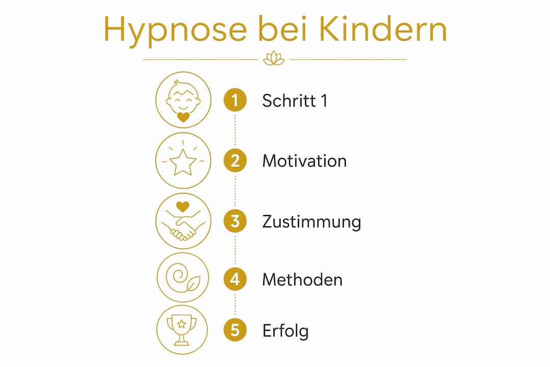 Infografik: Ablauf einer Kinderhypnosesitzung