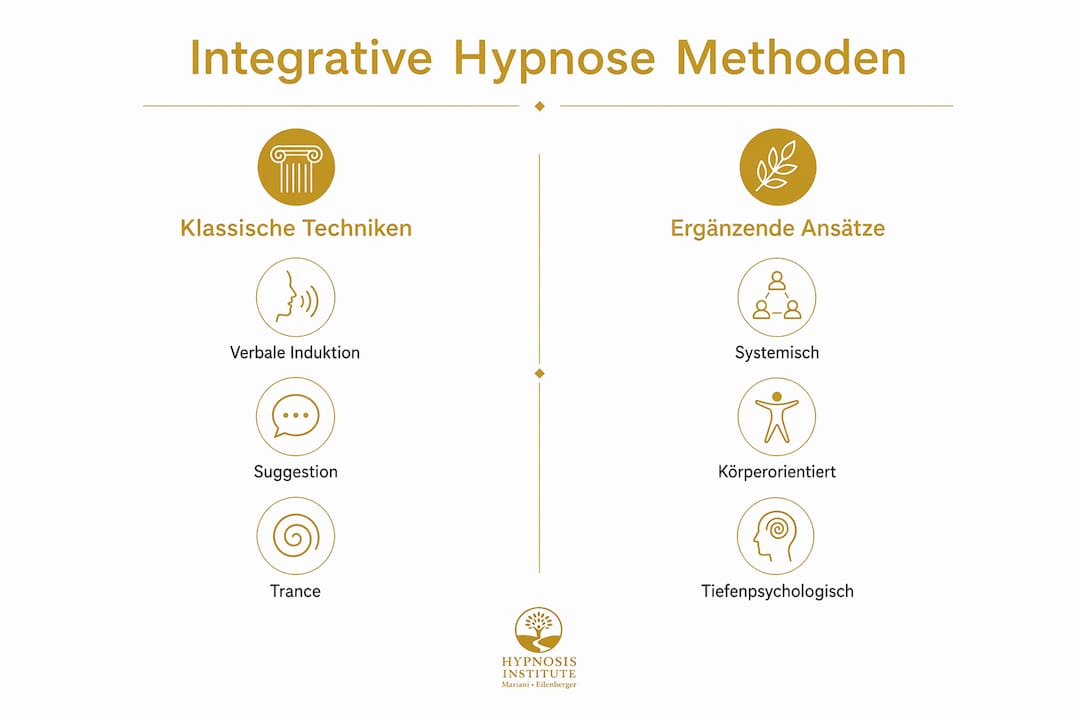 Grafische Übersicht: Klassische Hypnose im Vergleich zu modernen Ergänzungsmethoden