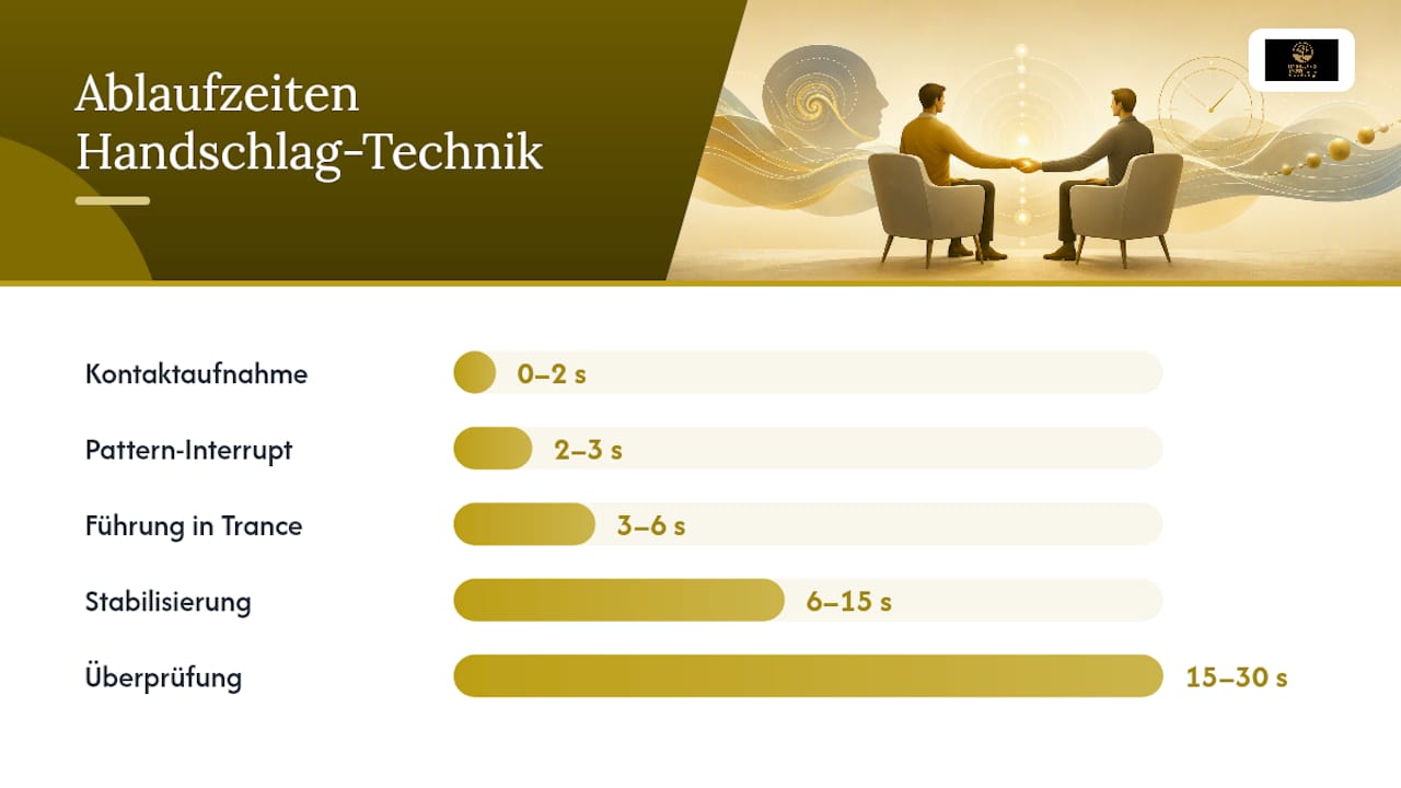 Ablauf (Beispiel: Handschlag-Technik nach Dave Elman-Prinzip) — overview diagram