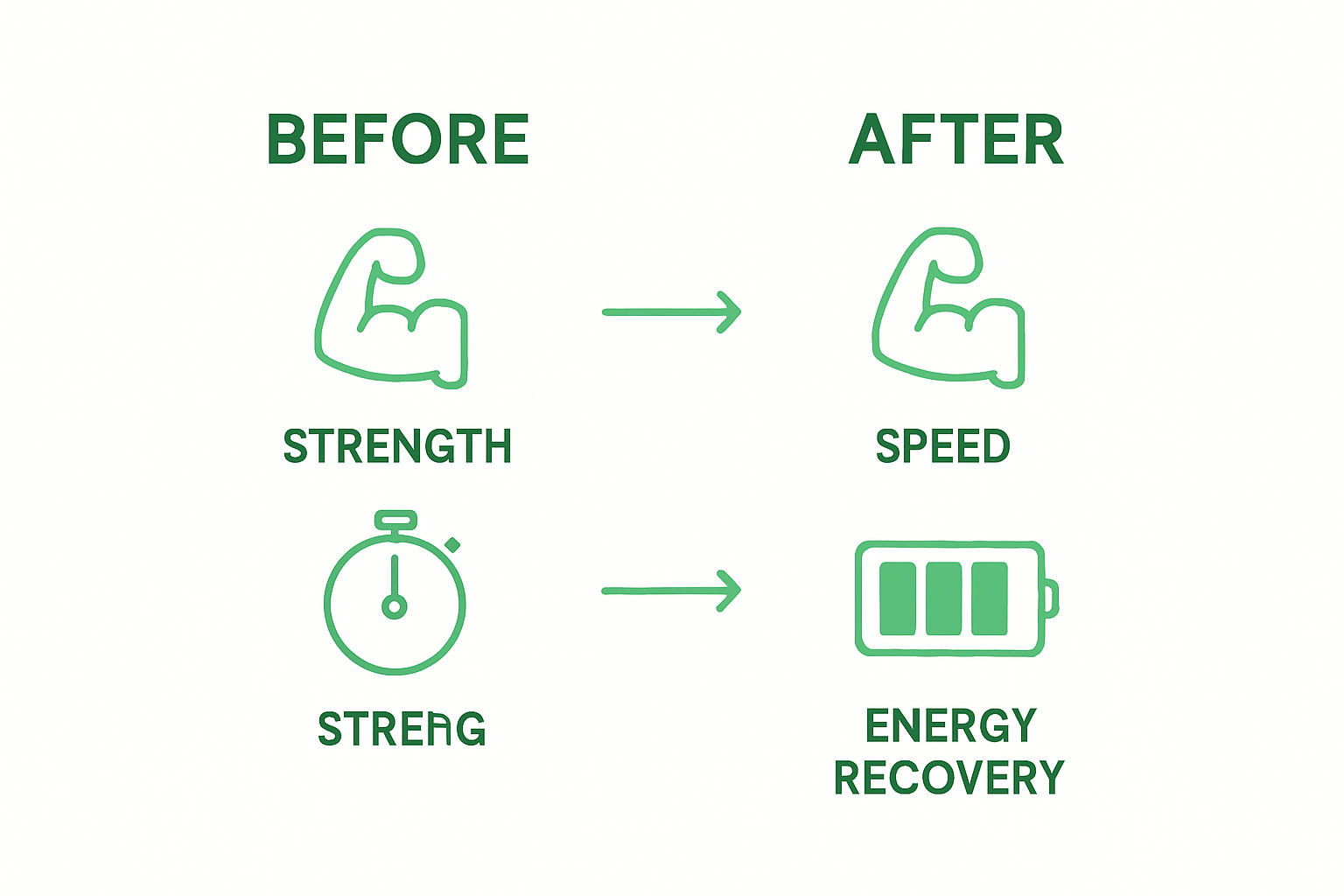 Simple before-after visual of supplement cycle impact