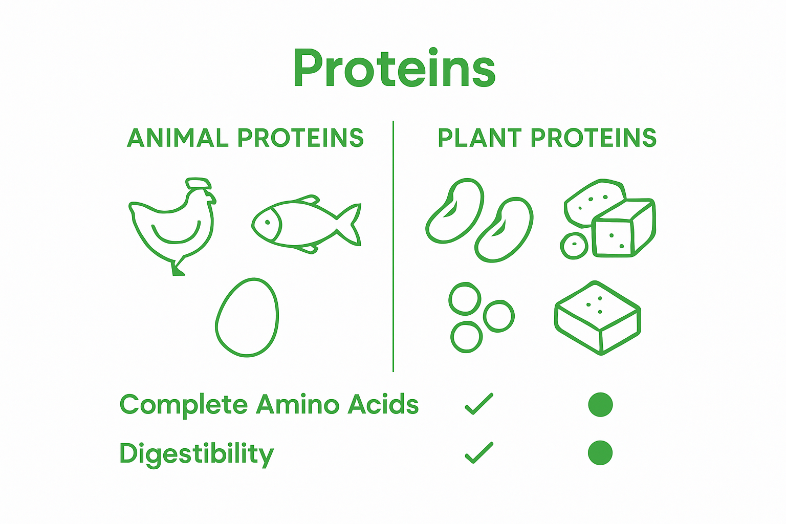 Comparative infographic: animal vs plant protein sources