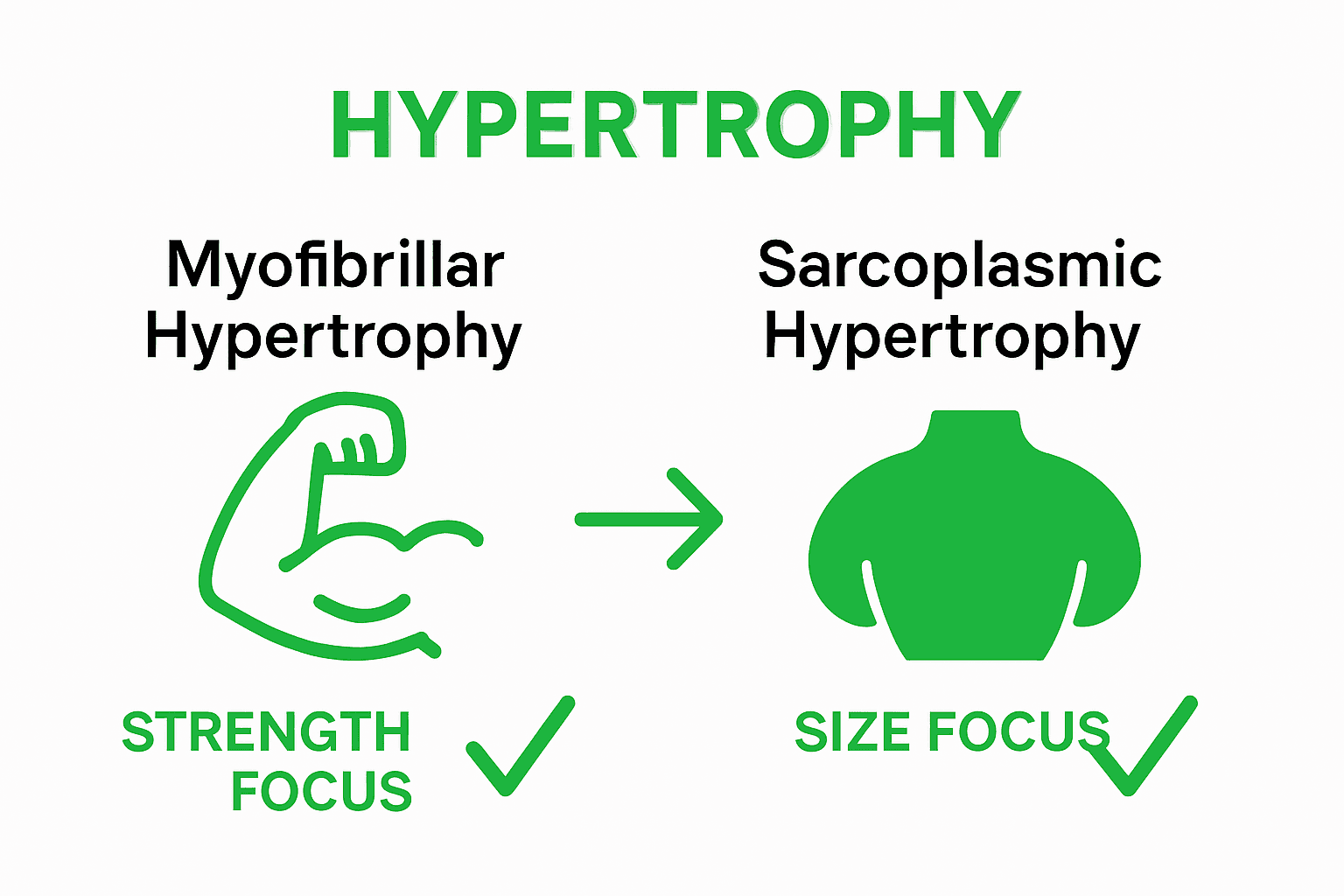 Comparison of myofibrillar vs sarcoplasmic muscle hypertrophy