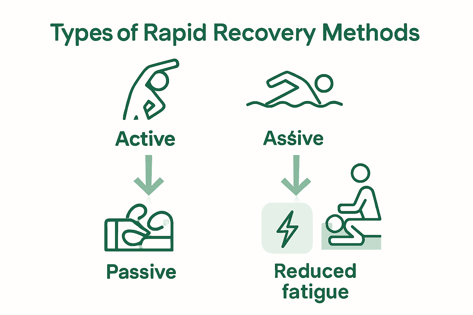 Infographic comparing active and passive fitness recovery methods