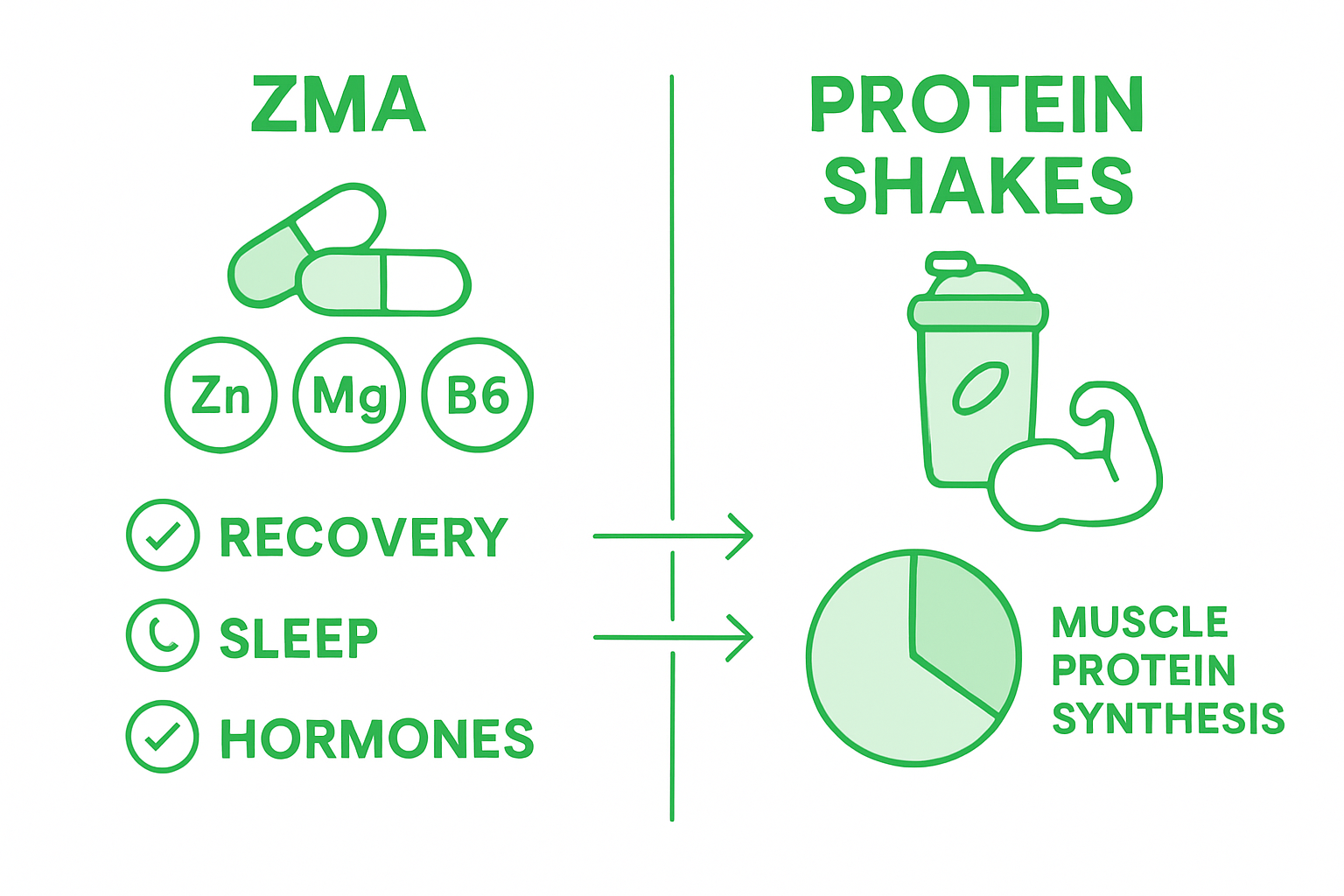 ZMA versus protein supplement infographic