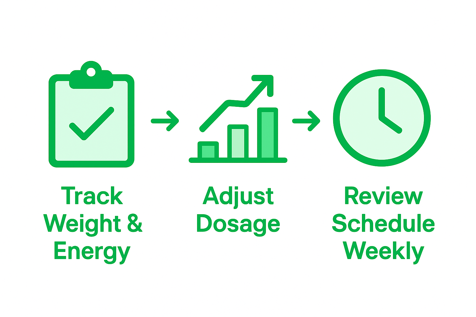 Infographic showing supplement progress tracking process