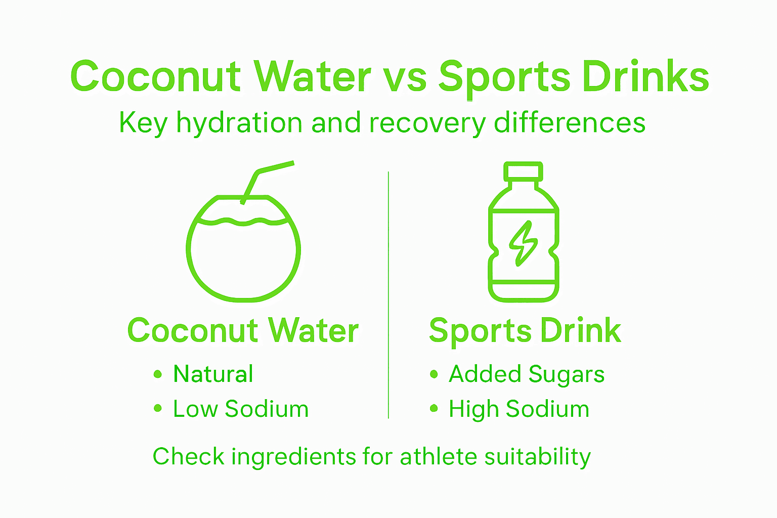 Infographic compares coconut water and sports drinks