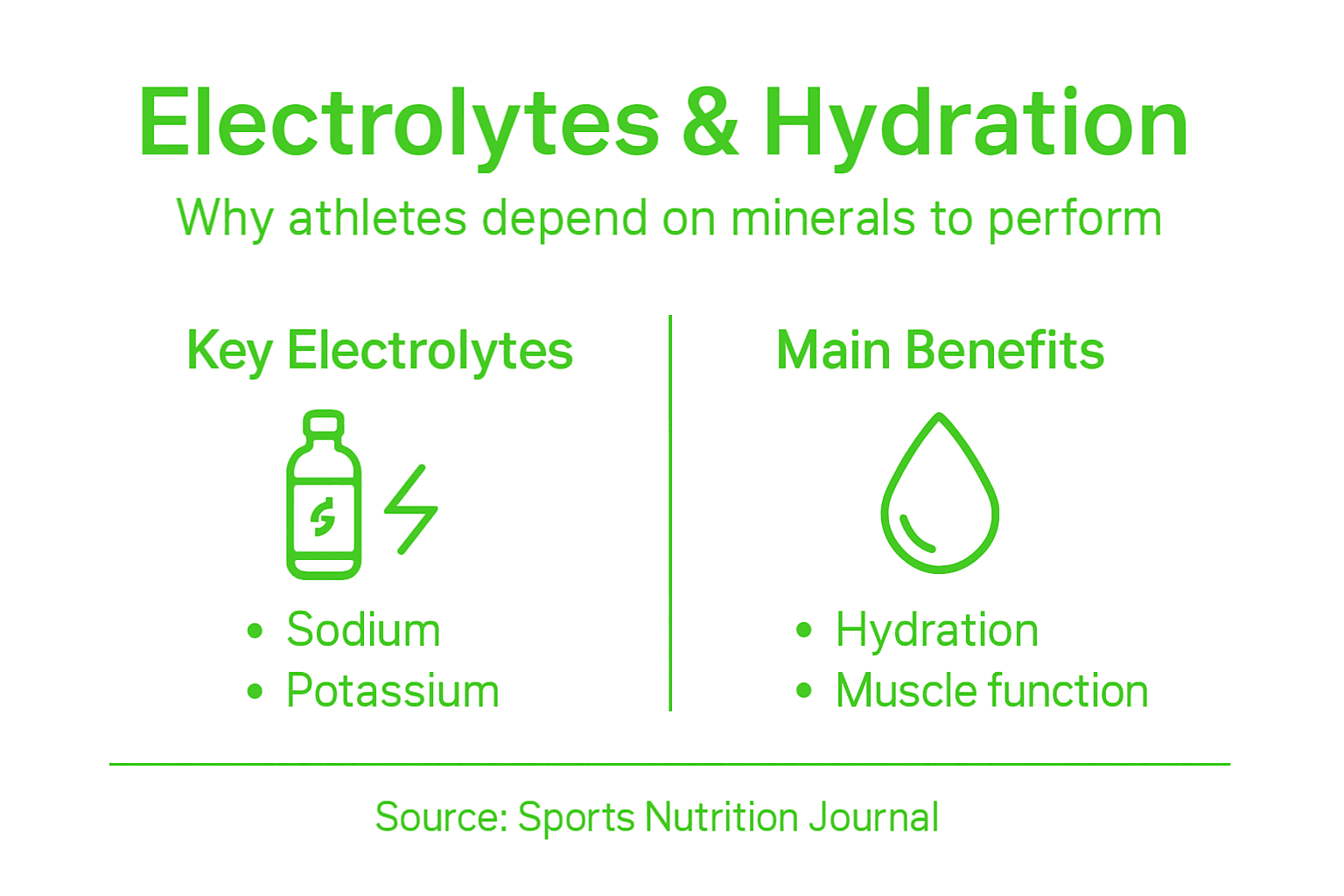 Infographic showing key electrolytes and benefits