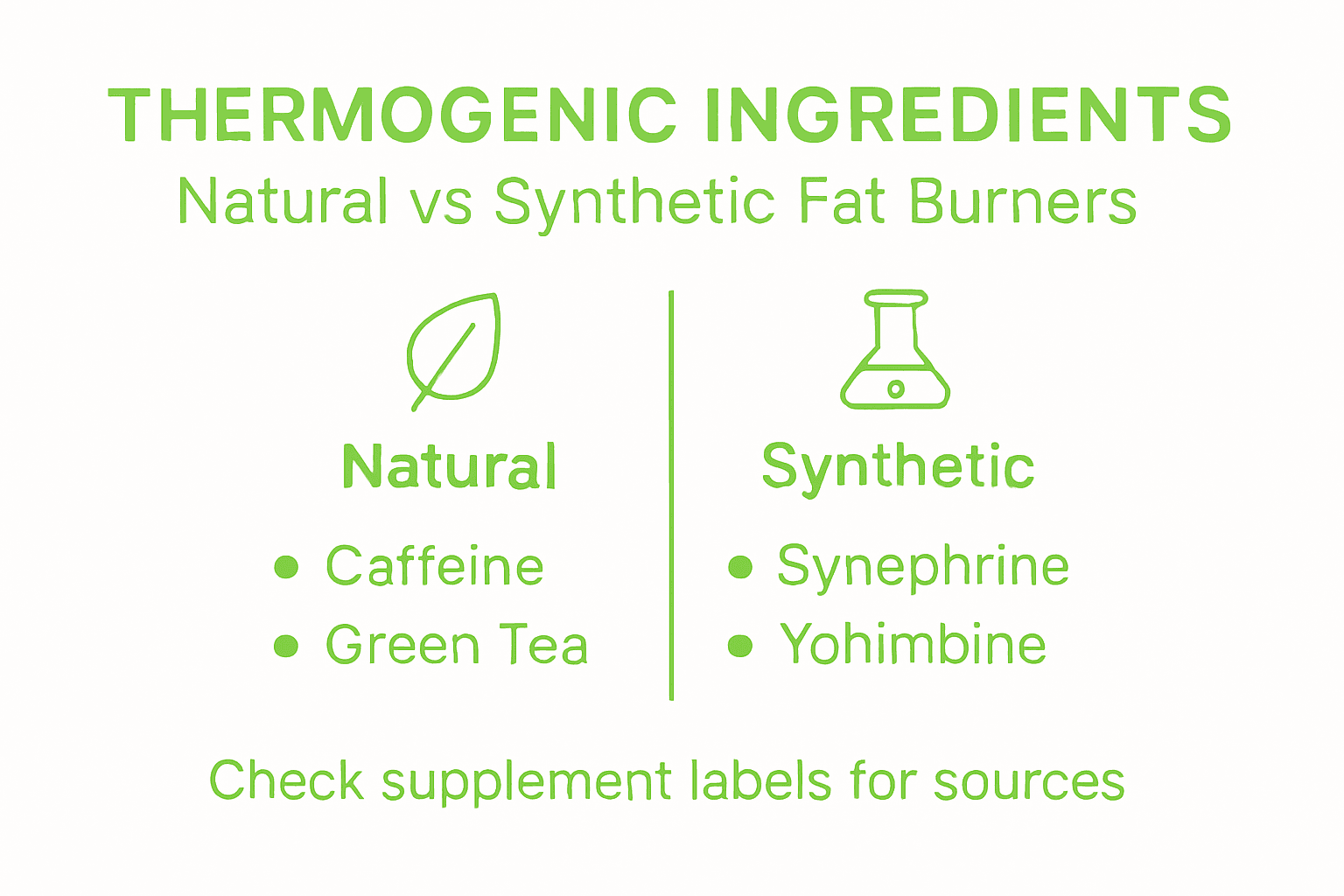 Infographic comparing thermogenic ingredients