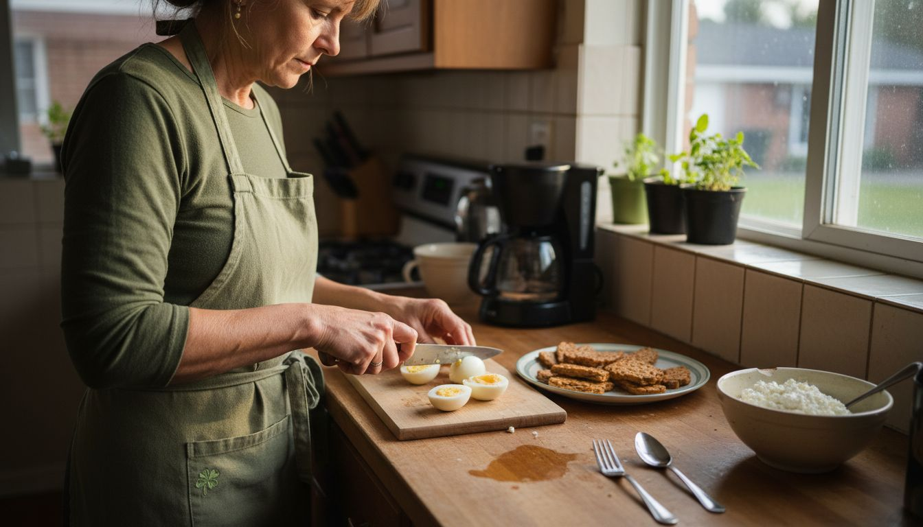 Woman preparing leucine-rich protein foods