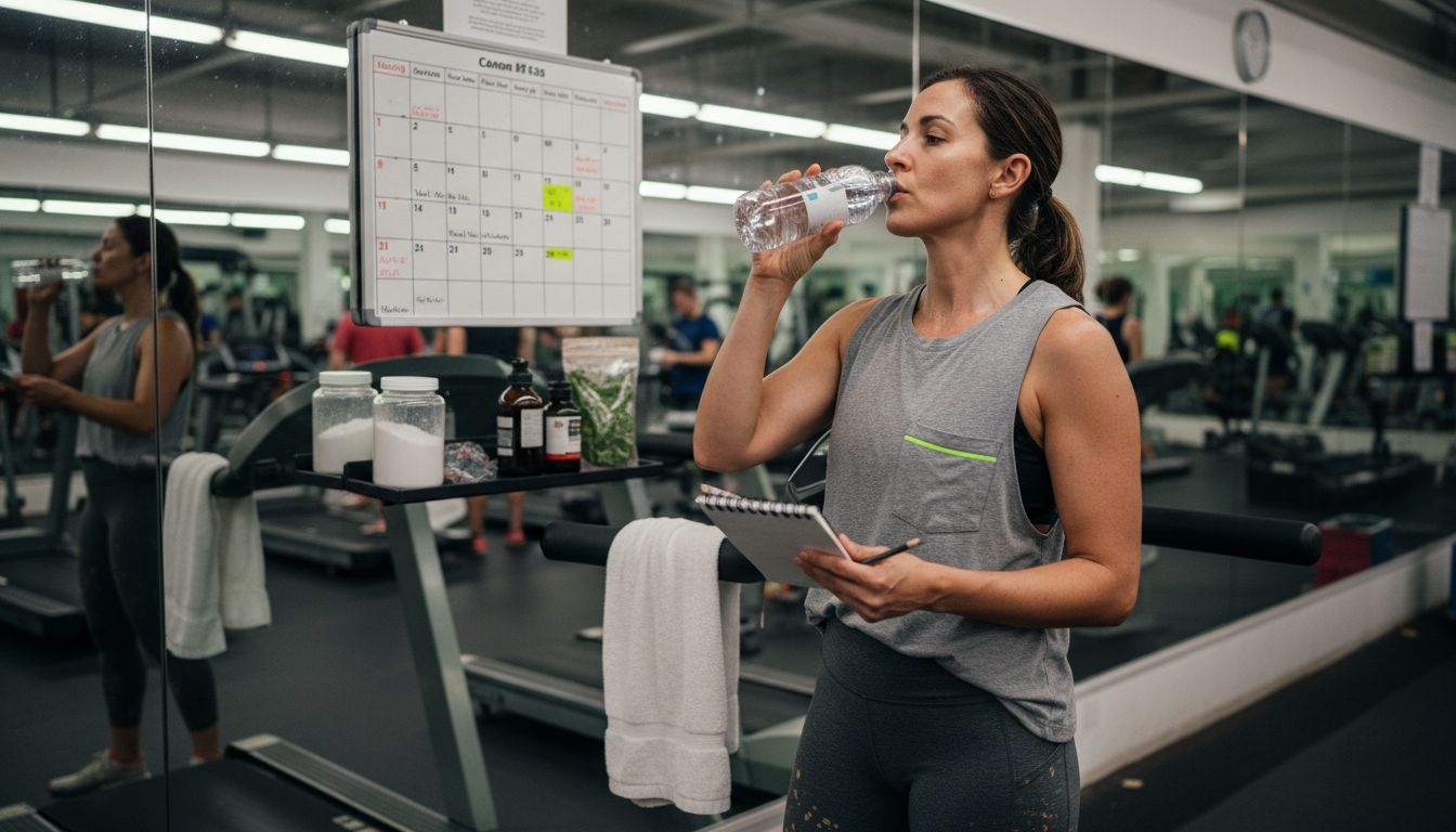 Runner tracking carb intake and workouts